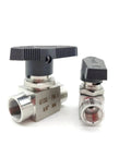 Heavy Duty 1 Inch BSPP Female Ball Valve Crafted From 304 Stainless Steel in silver and black, designed for precise flow control.
