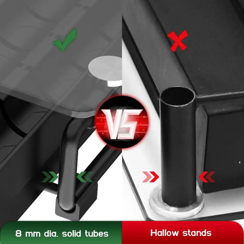 Comparison of solid tubes vs. hollow stands for Tempered Glass Top Coffee Capsule Holder Drawer Fits 36 Nespresso OriginalLine Pods