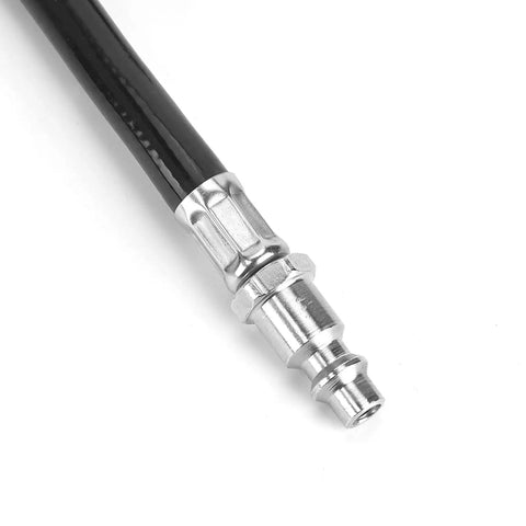 Total Game Changer 7.5 Meter PVC Air Hose Kit With Lightning Fast Quick Connect Fittings For Pneumatic Tools And Air Compressor Units Legit High Quality Built Solid For Tough Auto Repair Home Maintenance And DIY Projects Anywhere black PVC hose end with quick connect fitting