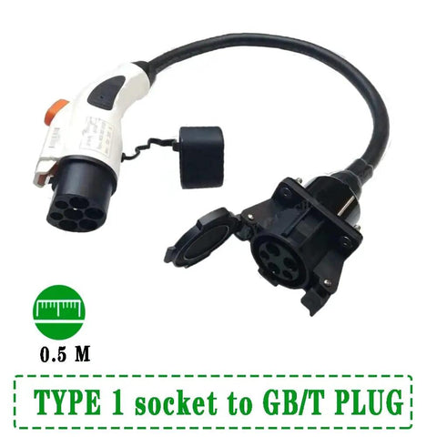 Badass 32A GBT To J1772 EVSE Adapter For Smooth Electric Vehicle Charging Plug And Play Gear With Solid IP44 Build and 0.5m length.