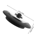 Rubber Bathtub Drain Stopper Plug with Stainless Steel Seal, side view showing dimensions 7.7 cm and 4.5 cm.