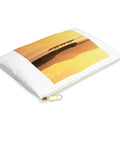 Small Outrigger Canoe Sunset Molokai Hawaii Themed Accessory Pouch Go To Travel Organizer With Zipper Closure, polyester, white