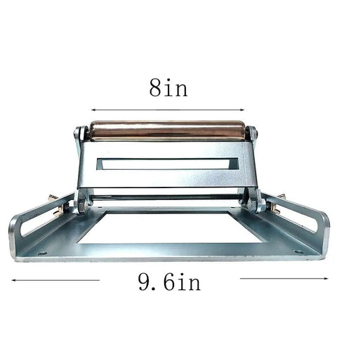 Front view of Beefy Miter Saw Roller Stand With Heavy Duty Steel Frame, 280 Lb Capacity, showcasing dimensions of 8in by 9.6in.