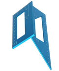 No Sweat Precision 45 And 90 Degree Miter Gauge Layout Tool Rock Solid Aluminum Alloy Woodworking Saddle Square in blue.