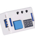 Adjustable Delay Timer Relay Module For Automation Projects, Industrial Grade DC 12V Controller With Optocoupler Isolation For Noise Immunity And Stable Signals, Easy Setup, Power Loss Memory, DIY Friendly And Pro Ready, white PCB with blue display