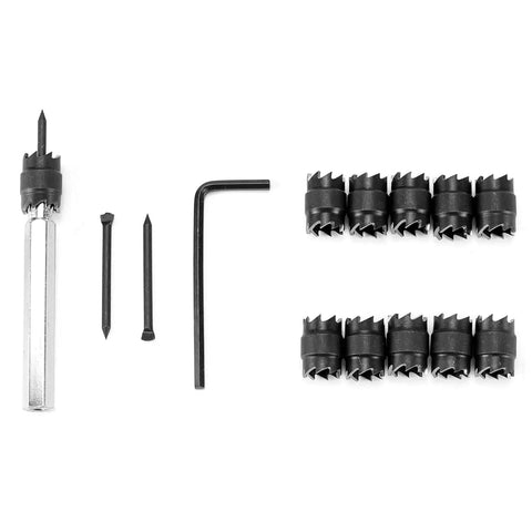 13 Piece Double-Sided Spot Weld Cutter Set Three-Eighths Inch Diameter Hole Cutters Garage-Ready For Power Drill Use In Automotive And Metalworking Projects Panel Separator And Punch Remover