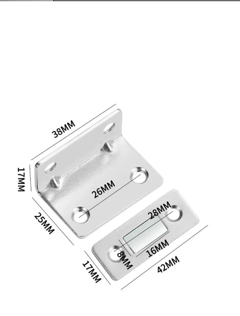 Pack Of 4 Ultra Thin Magnetic Cabinet Catch No Drill Door Latch Invisible Close dimensions illustration