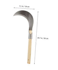 Manganese Steel Garden Knife With Comfortable Wooden Handle For Weeding And Harvesting, full view with 50 cm handle.