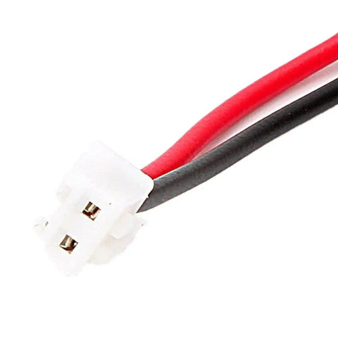 Close-up of red and black wires with a white connector for Portable Micro Hydro Water Generator For 12V DC Charging And 10W Powering Tools And LED Lights