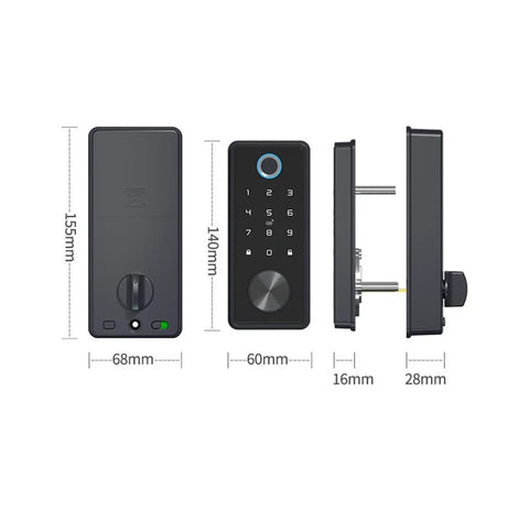 Zero Stress Fingerprint Smart Lock For Front Door With Touchscreen Electronic Deadbolt And App Control Keyless Entry dimensions and features