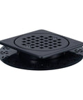 Shower Floor Drain With 12 Inch Flange In Matte Black ABS Construction No Fuss Easy Install For Thin Set Tile 4 Inch Stainless Steel 304 Drain Cover.