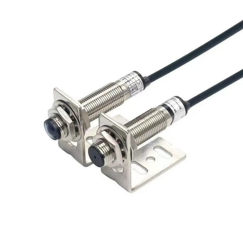 Outdoor Ready Photoelectric Switch With 0 To 20 Meter Laser Sensor Through Beam Reflection Type Optical Sensor 6 To 36 Volt Proximity Switch NO Output 12 Millimeter Mount IP66 Weatherproof For Gates Doors And Industrial Use