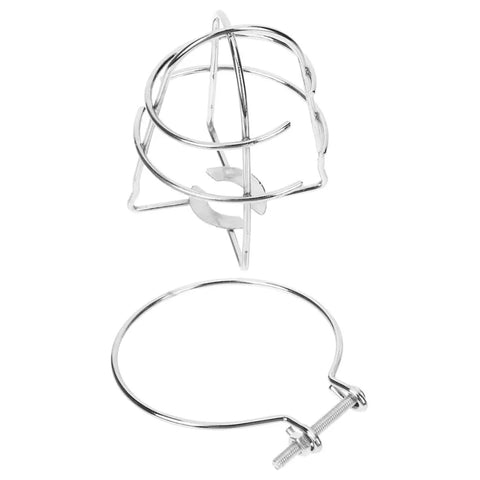 Screw Mount Fire Sprinkler Head Guard Protective Steel Cage Shields Irrigation Pipes Against Impact And Vandalism Real Deal Protection For Backyards Workshops Built Tough Fits Standard Heads Size 3 14 By 2 36 Inches Matte Black, showing iron cage and mounting ring.