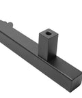 Close-up of 12 Inch Flush Barn Door Pull Handle Set For Sliding Doors And Cabinets, sleek round handle grip, black finish
