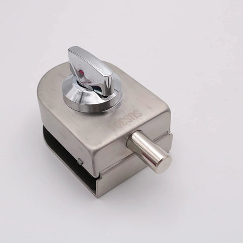 Keyless Glass Door Lock For 10mm To 12mm Glass Doors In Stainless Steel, Floor Latch Bolt Ground Lock For Bathroom And Toilet