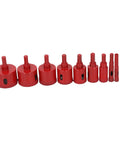 Ultimate Sonew 10 Piece Hole Saw Tile Drill Bits Kit For Ceramic Marble Glass Coring With Hard Synthetic Coating And Heavy Duty Steel Shank For Tough Jobs red drill bits set
