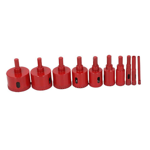 Ultimate Sonew 10 Piece Hole Saw Tile Drill Bits Kit For Ceramic Marble Glass Coring With Hard Synthetic Coating And Heavy Duty Steel Shank For Tough Jobs red drill bits set