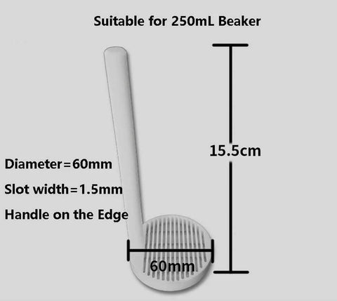 Versatile PTFE Cleaning Rack For Silicon Wafers And Conductive Glass With Edge Handle, 60mm Diameter And 1.5mm Slot Width
