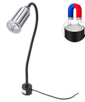 Magnetic LED Work Light 15W 1200LM with flexible gooseneck and base, ideal tool lamp for lathe, workbench, grill use.