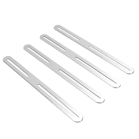Stainless Steel Flat Mending Plate 4 Pack With Single Slot Adjustable Repair Brackets Smooth Brushed Finish For Wood Furniture Reinforcement And Easy DIY Fixes