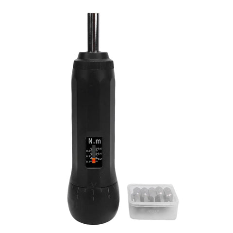 Preset Torsion Screwdriver Adjustable Torque Driver For Electrical And Light Industry Precise Control Prevents Overtightening Circuit Board Fixing Tool 0.1 To 0.6Nm Range with calibration display and bits box.