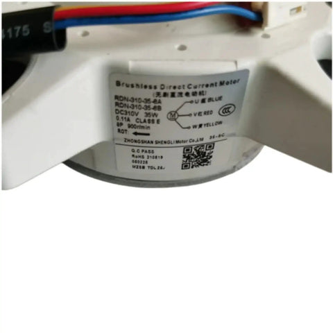Label on Easy Install Plug and Play Brushless DC Motor External Fan Replacement For Air Conditioner Outdoor Unit Compatible With RDN-310-35-8A/B