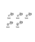 Five Pair Silver Stainless Steel Ball Stud Earrings Set For Women Hypoallergenic Round Studs In 3mm To 7mm Sizes For Everyday Wear And Gift Giving Tarnish Resistant Jewelry Kit Essentials, 3mm to 7mm