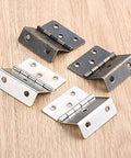 Two Pack 43 By 17mm Zinc Alloy Cabinet Door Hinges For Furniture Decor, vintage retro hardware in bronze and silver finish on wood