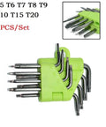 Top Notch 8 Piece L Star Hex Key Set Made From Heavy Duty Chrome Vanadium Steel For Gaming Gadgets And Electronics Fixin' With Pro T7 T8 Bit Power, 8pc Torx set T5-T20 in green holder