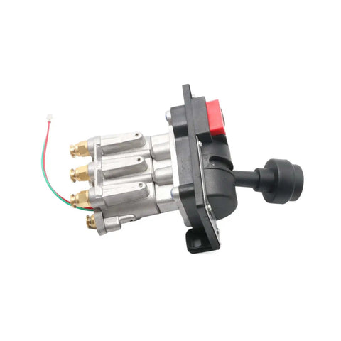 Heavy Duty PTO Hoist Air Shift Control Valve With Switch And Bright Light For Dump Truck Hydraulic System Push To Connect Fittings Fits Apsco AV-295 328388-79X K90, side view
