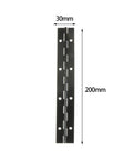 Heavy Duty Stainless Steel Continuous Piano Hinge For Doors And Cabinets, Black Finish Folding Boat Style Hinge, 200x30x1mm