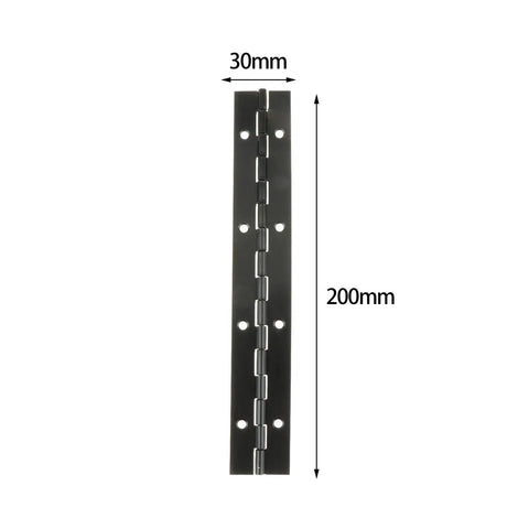 Heavy Duty Stainless Steel Continuous Piano Hinge For Doors And Cabinets, Black Finish Folding Boat Style Hinge, 200x30x1mm