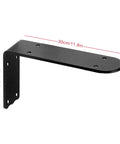 Black L Shaped Shelf Brackets Built Like A Tank Heavy Duty Metal Wall Mounts 2 Pack 11.8 Inch for floating shelves