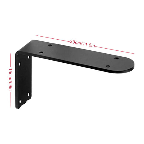 Black L Shaped Shelf Brackets Built Like A Tank Heavy Duty Metal Wall Mounts 2 Pack 11.8 Inch for floating shelves
