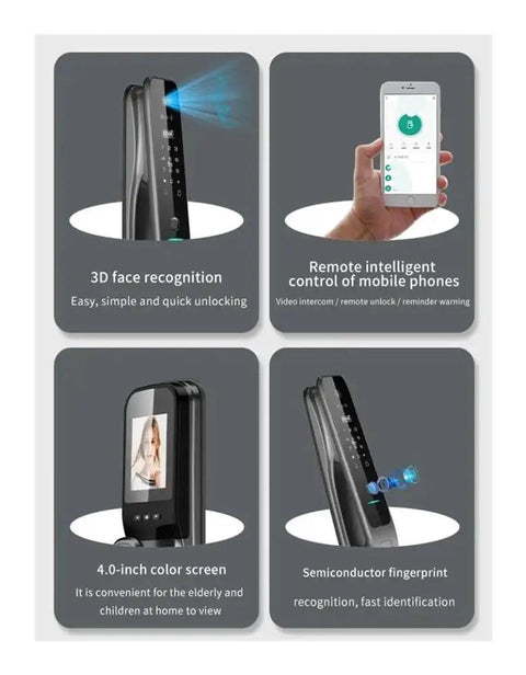 Solid Game Changer Smart Lock Featuring Slick 3D Face And Fingerprint Unlocking Through Built In WiFi For Automatic Door Deadbolts Keep Your Pad Secure With Seamless Biometric Access Daily, showcasing 3D face recognition and remote features.