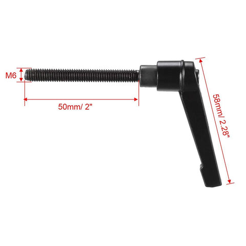 M6 50mm Adjustable Clamping Lever With Push Button Ratchet And Locking Lever Standard M6 1mm Pitch for Machinery Fixtures