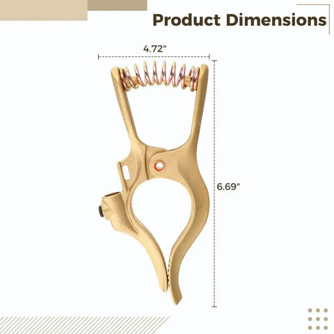 Dimensions of Beefy 300 Amp Ground Clamp For Welding Machines, Mig Tig MMA Plasma Welding, showing height 6.69 inches and width 4.72 inches.