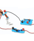 Kids Magnetic Science Kit With Electromagnet And Simple Circuit Experiments showing electromagnet and battery setup.