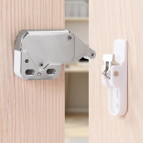 Touch To Open Cabinet Catches Self Locking Drawer Latches Rebound Push To Open No Handle Cupboard Door Hardware For Cabinets