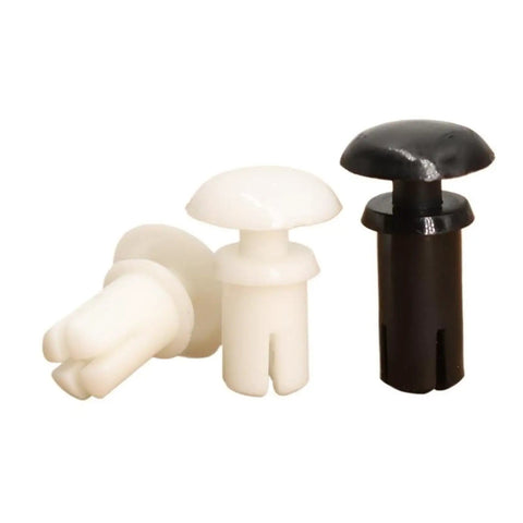 Heavy Duty Nylon Plastic Rivets R Type Expansion Nails featuring slick no mess tool free install, black and white colors.
