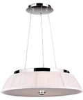 Six Light LED Pendant In Polished Chrome Finish With White Nylon String Shade And Brass Frame Dope Modern Look 3000K Warm White