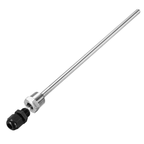 Two Pack 8mm Weldless Thermowells Stainless Steel 304 With Cable Gland 250mm Length G1/2 Thread Black For Homebrew Fermenters