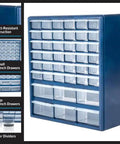 Durable 42 Compartment Plastic Storage Drawer Organizer For Desktop Or Wall Mount Clear See Through Drawers