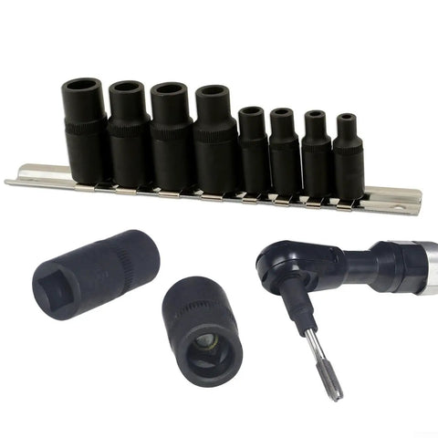 Magnetic Tap Socket Set For One Quarter And Three Eighths Drive Thread Cutting Tap Adapters And Rethreading Tool Chrome Vanadium Sockets