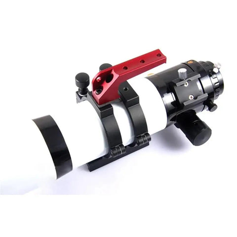 10Cm Telescope Handle Accessory Kit With 20Kg Bearing Red Monocular Handle For 65Q 70SA 80APO on a white telescope tube