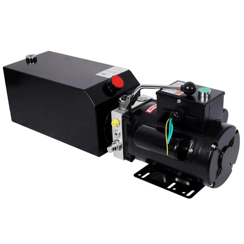 Heavy-Duty Hydraulic Power Unit Pump 220V Single Phase with 10 qt tank and built valve for car lifts.