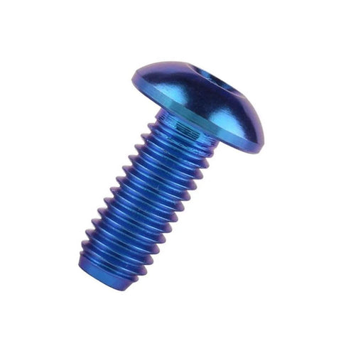 Titanium M5 x 12mm Button Head Hex Bolt for Bike Water Bottle Cage, Blue Finish, Grade 5 Titanium Alloy, Anti Corrosion