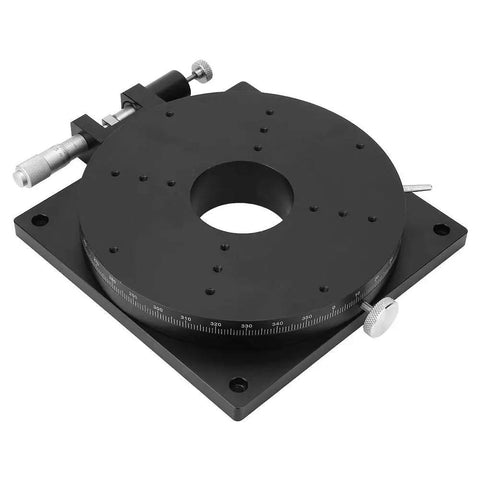 Pro Grade Manual Rotation Stage 0.01mm Precision 360 Degree Rotating Sliding Stage 160mm By 30mm For Fine Tuning CNC Milling Microphotography And Camera Angles Aluminum Black Anodized