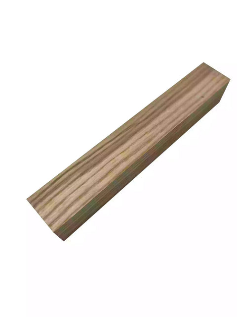 White ash wood turning blank, 2x2x6 inches, kiln-dried hardwood for lathe turning, angled side view