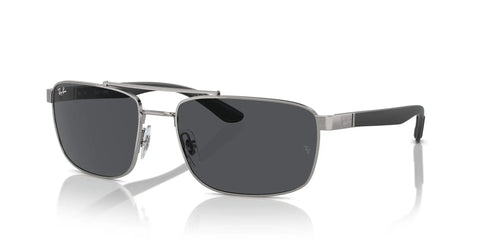 Gunmetal Rectangular Sunglasses With Double Bridge And Dark Grey Lenses, 60mm Frame, 100% UV Protection, Everyday Dope Shades